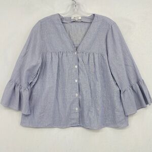 Madewell Veranda Striped Button Down Bell Sleeve